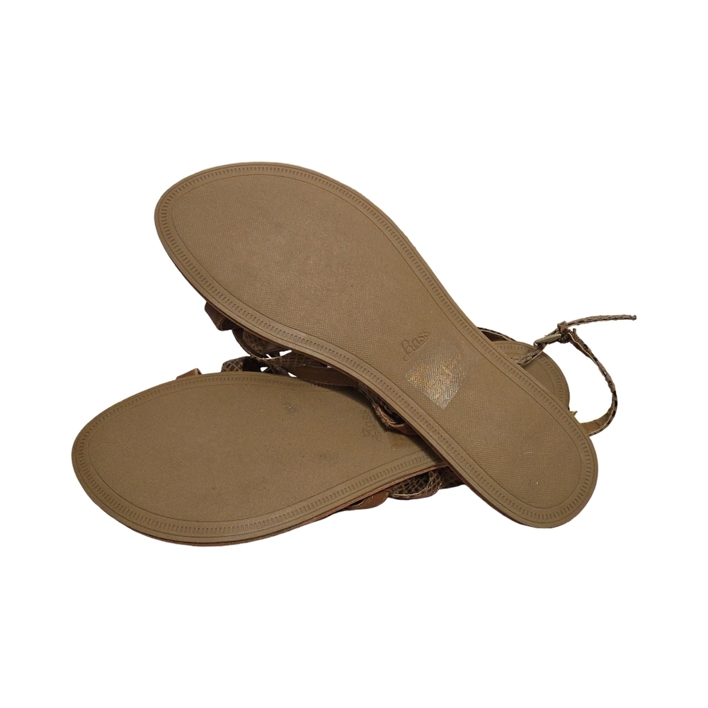 Bass Women's Tan Snakeskin Sandals - Picture 3 of 6